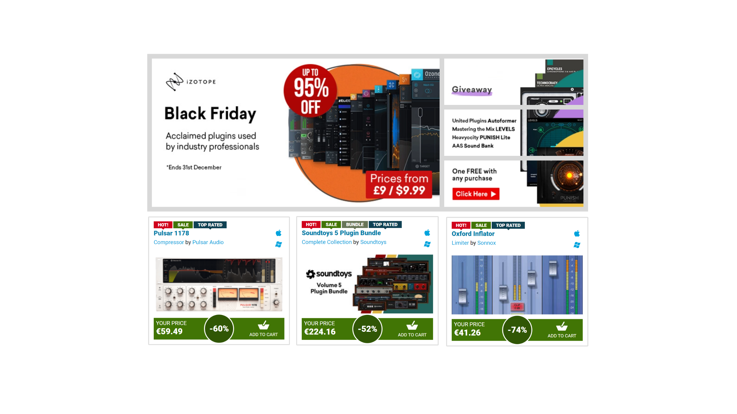 Ou trouver les meilleurs deals plugins audio (black friday 2021